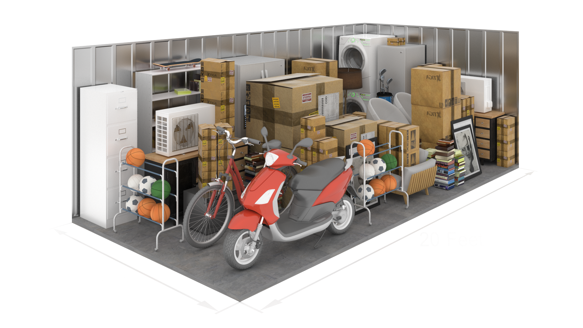 10x20 storage unit size illustration - Self Storage Goldsboro